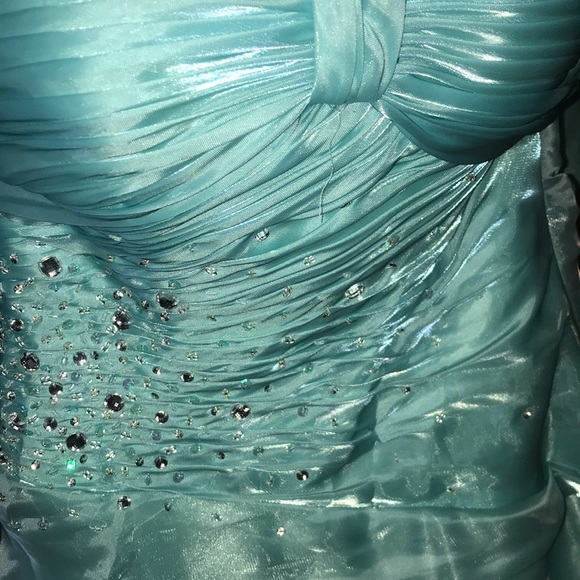 Teal Prom Dress - Picture 3 of 4